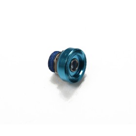 push button, blue