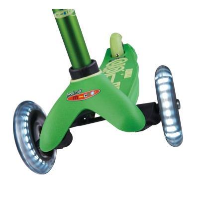 Mini Micro Deluxe LED zaļš skrejritenis